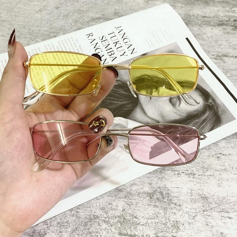 New Classic Vintage Rectangle Sunglasses For Woman Retro Shades Candy Colors Mirror Sun Glasses Female Square Oculos De Sol