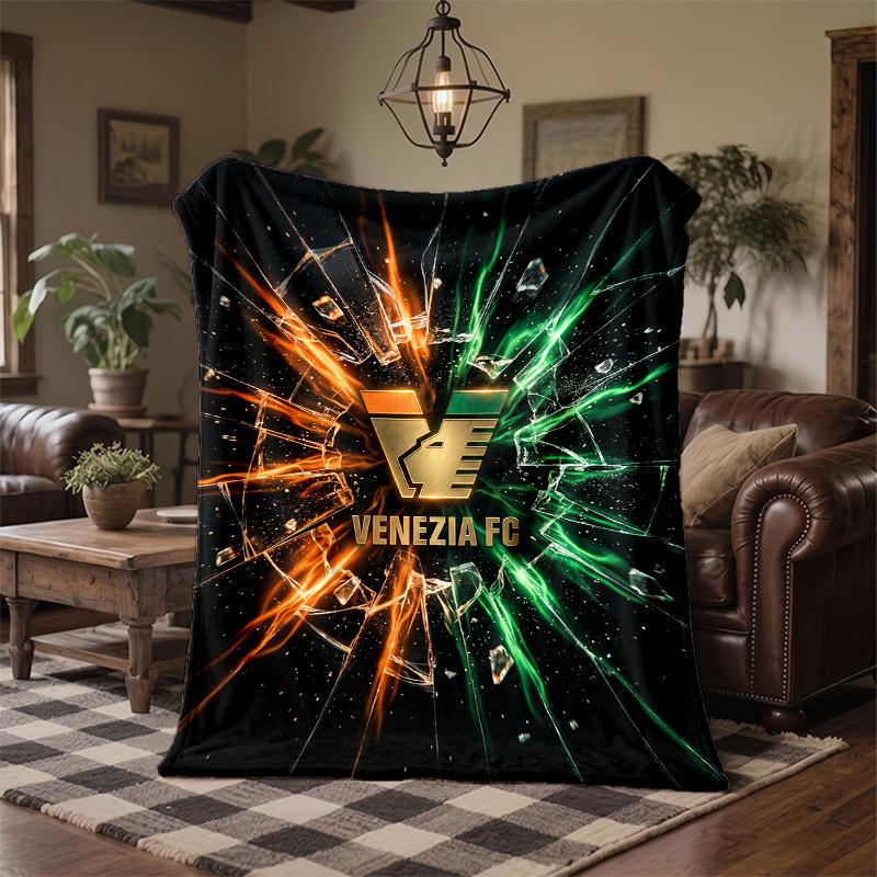 Venezia FC Football Print Flannel Blanket Soft Warm Sofa Bed Throw Blanket For Home Office Bedroom