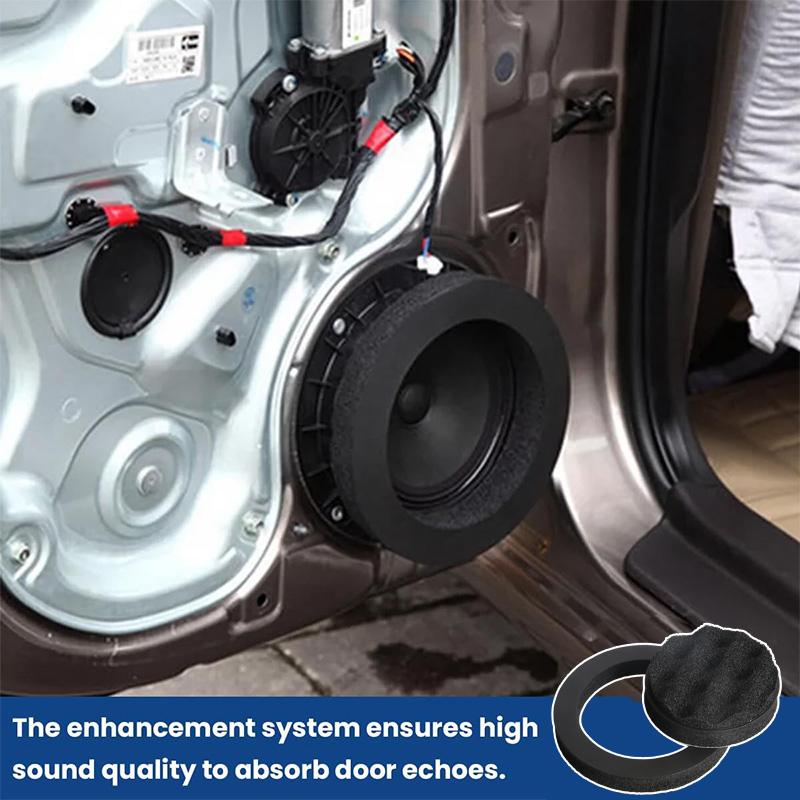4Pcs 6.5 Inch Car Universal Speaker Ring Soundproof Cotton, Enhance The Sound Effect