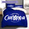 Chelsea F.C Pattern Bedding Quilt Set Home Decoration Gift (1 * Duvet Cover + 2 * Pillowcase Without Core).xwn
