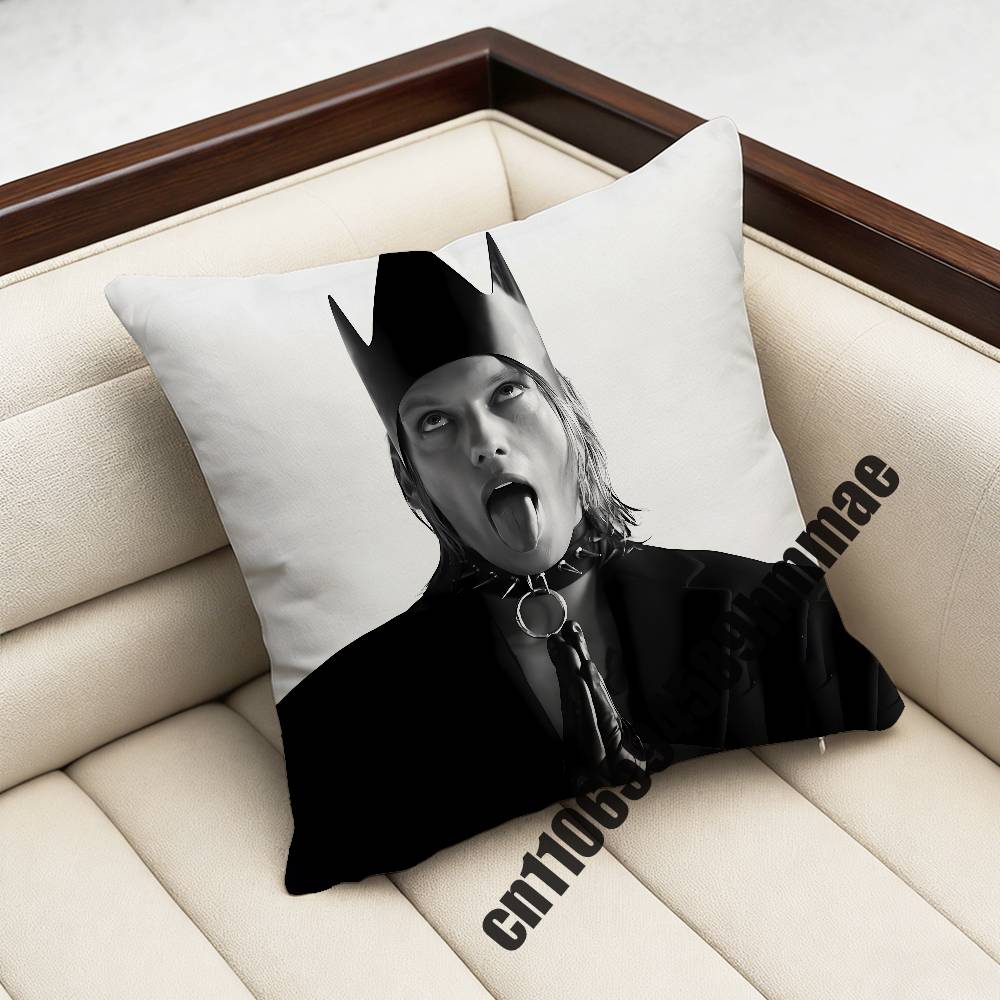 For J-Jamie Campbell Bower Throw Pillow Case Sham 45X45Cm Decoration Square Bed Pillowcase Pad Cover