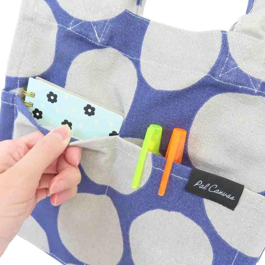 Friends Hill PAL CANVAS Quadratische Mini-Tragetasche, Dottie Navy, RW-290-304