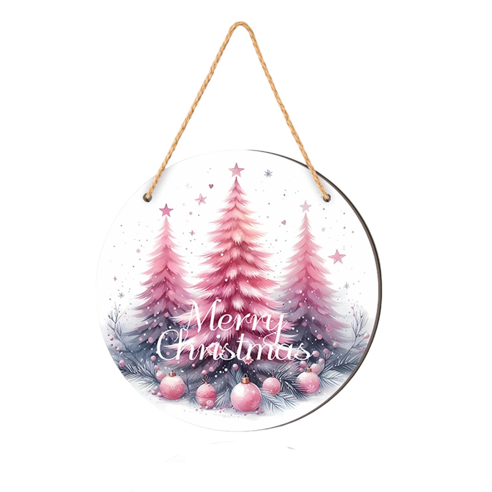 

Christmas Christmas Tree Welcome Sign 2D Flat Wooden Holiday Party Hanging Sign Ornaments One Size