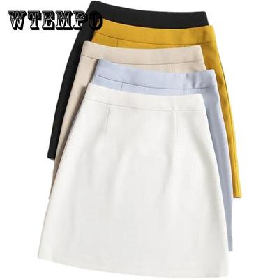 Hüftrock Sexy Enge A-Linie Damen Hohe Taille Kurzer Rock Knielang Reißverschluss Elastische Taille Club Casual Home Office