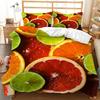 Lemon Duvet Cover Set Fresh Fruits Pattern Polyester Comforter Cover King Queen Twin Full Size For Kids Teens Adults Bedding Set