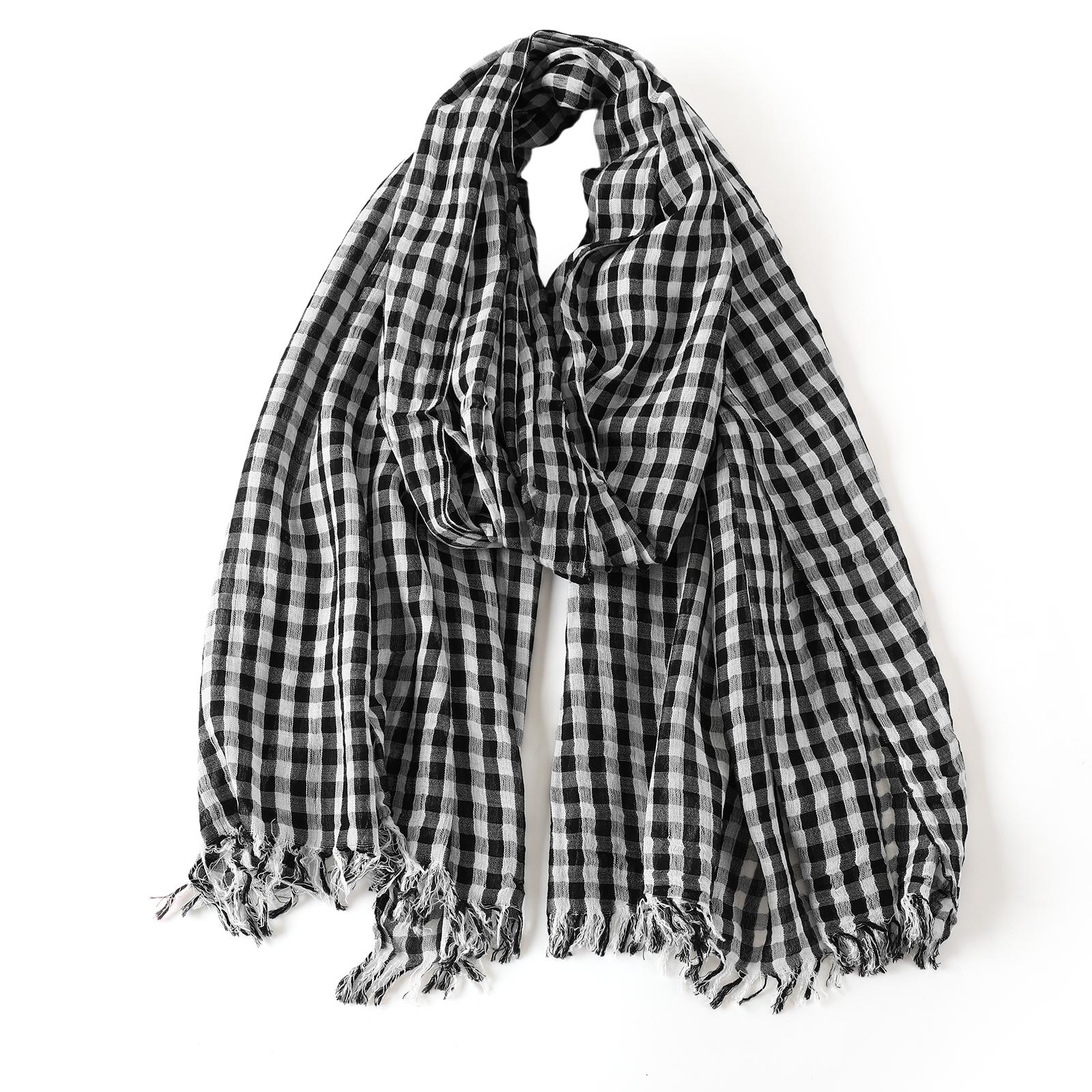 

Cotton Linen Plaid Fashion Women Scarf Autumn Winter Warm Neckerchief Pashmina Casual Male Accessories Tassel Bufandas Shawls