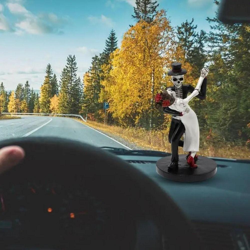 Resin Dance Skeleton Figurine Decorative Skeleton Couple Ornament  for Halloween