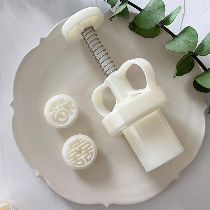 20g Plastic Mooncake Mould Chinese Words Shaped Mooncake Stamp DIY Kitchen Baking Accessories for Mid-Autumn Festival
