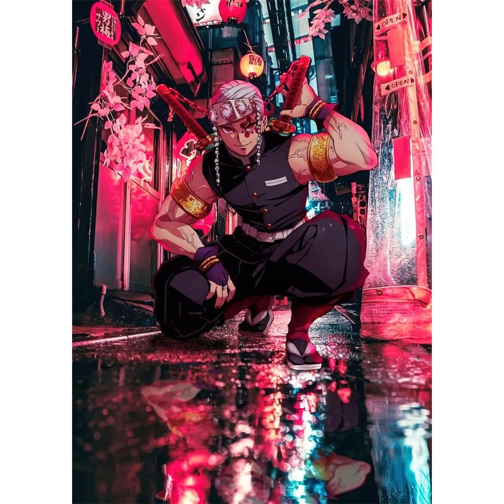 Demon Slayer Diamond Painting Ful Square Round Drills Anime Rick Mosaic Picture DIY Art Home Decoration 5D New