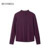 Northern Deer Women's High Neck Lamb Wool Knitwear - Light Luxury, Solid Color, French Simple Style