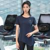 Camiseta de Yoga Suelta para Mujer Talla Grande Fitness Running Secado Rápido Top Con Cobertura de Cadera
