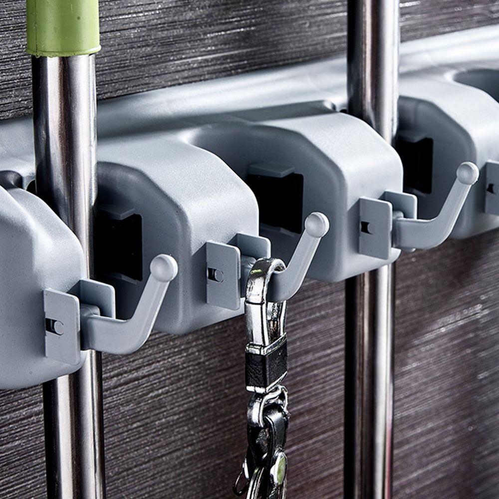 Wall Mounted Mop Holder Plastic Material Bathroom Broom Hanger Mop Fixed Clip Laundry Room