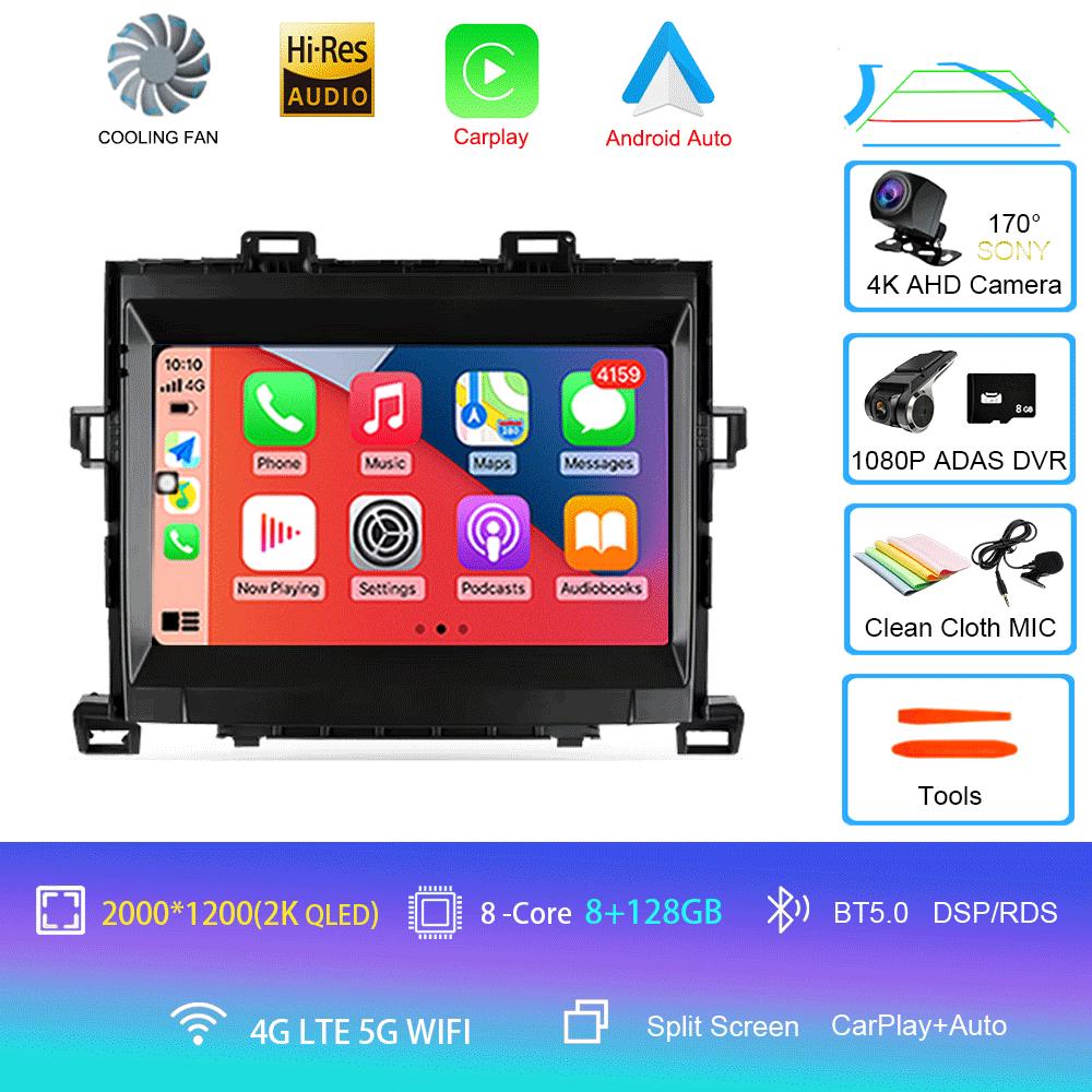 For Toyota Alphard H20 2008-2014 Car Radio Android 14 Carplay Auto Multimedia Player WIFI+4G DSP Autoradio Stereo 2din Head Unit