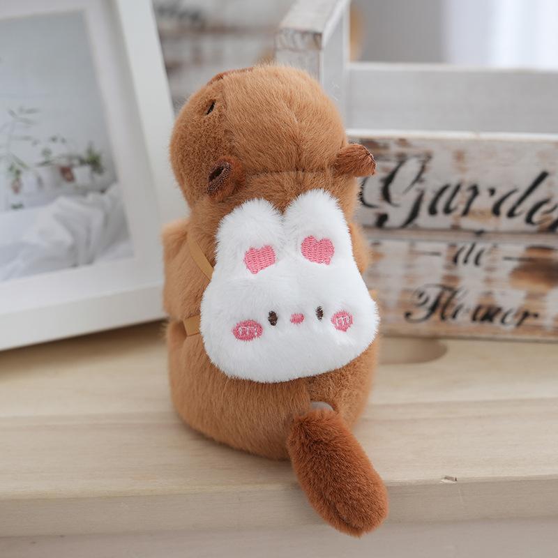 

Мультяшный плюшевый брелок-капибара, подвеска для сумки, милая мягкая игрушка, украшение для рабочего стола, брелок для ключей автомобиля, детский подарок