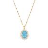 Vintage Oval Water Drop Necklace Female High Value Court Style Atmospheric Inlay Pendant Collarbone Chain