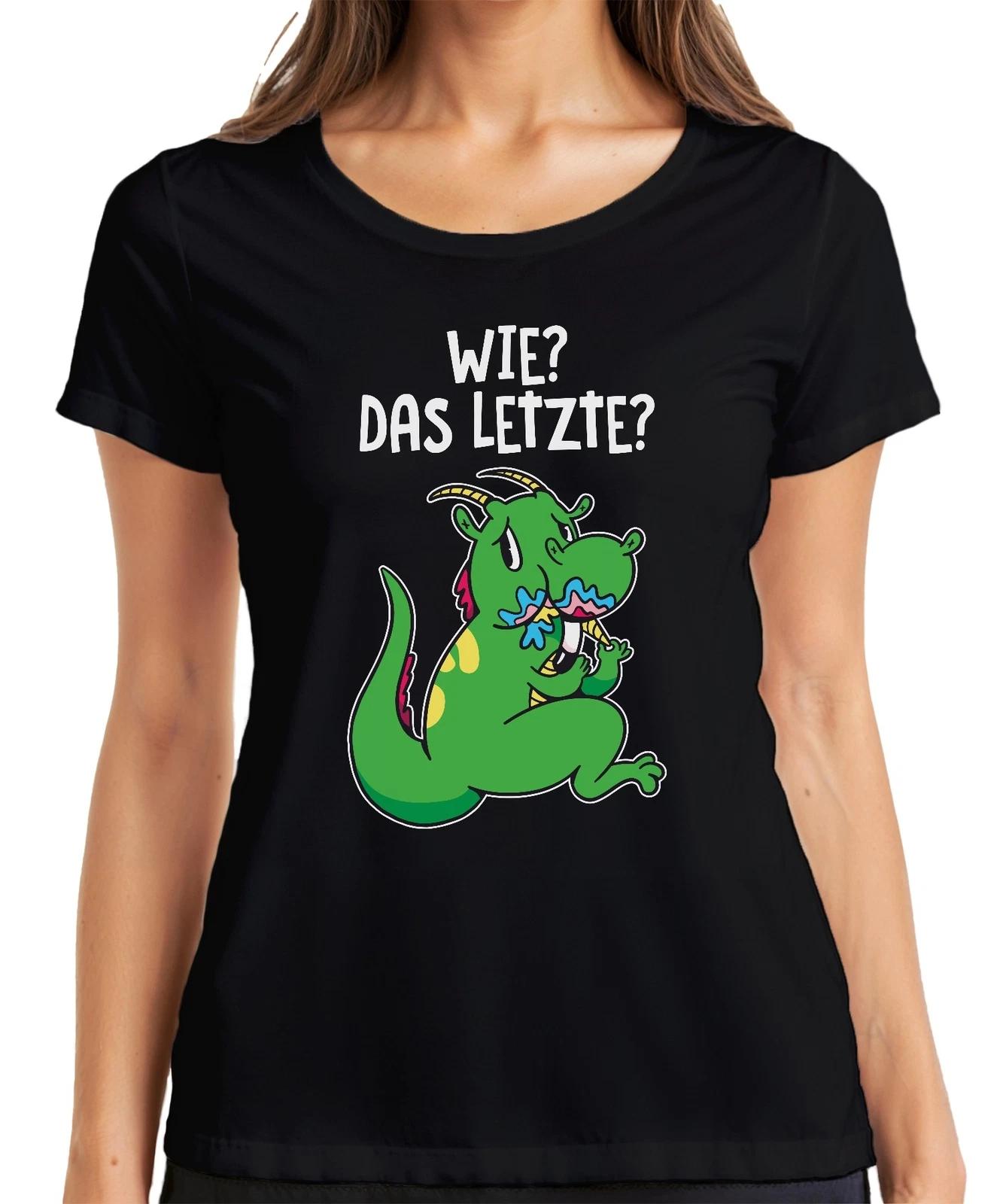 Wie Das Letzte lustiger Cartoon Drache Eis schlemmen Geschenk Damen T-Shirt M