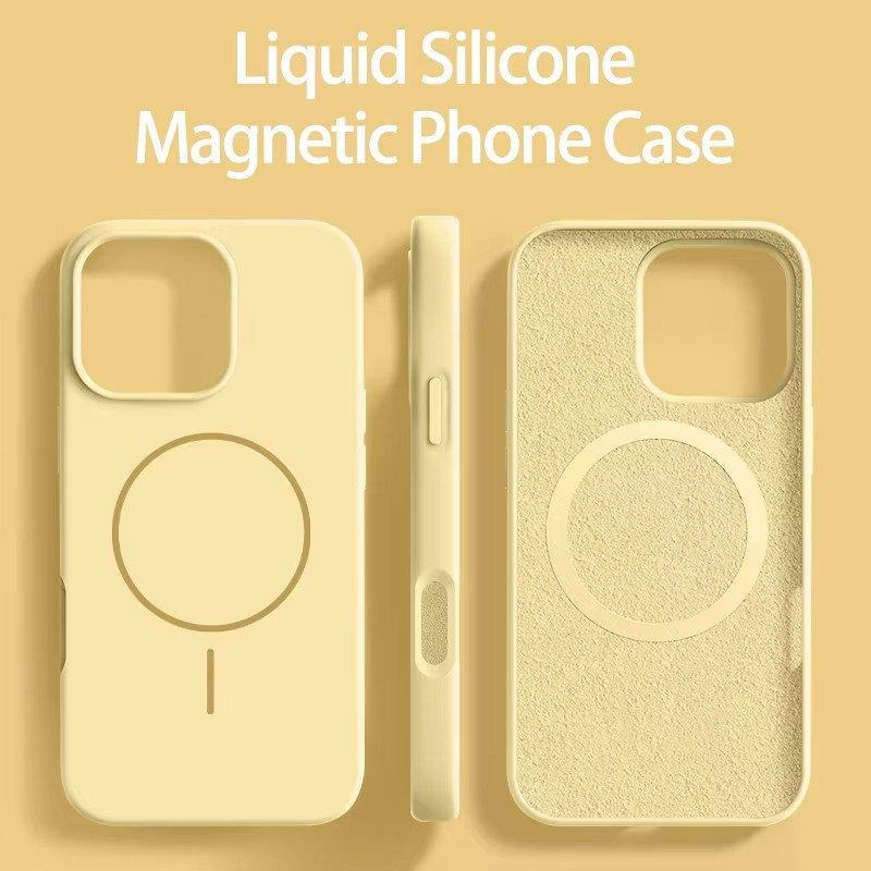 Flüssiges Silikon, weichmagnetisch, für Magsafe-Telefonhülle, für iPhone 16 Plus 15 14 13 12 Pro Max, einfache kabellose Ladeabdeckung