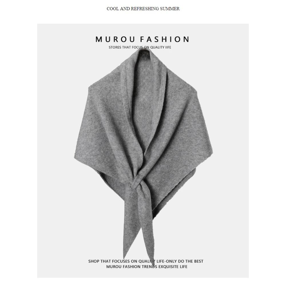 

Лениво на улице с шерстяным треугольным шарфом Женский шарф для защиты шеи и тепла Однотонная большая шаль для кондиционированного воздуха