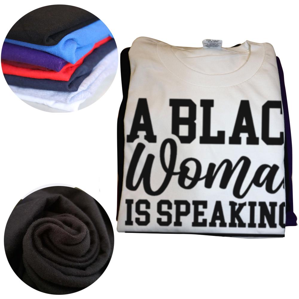 Lustig Eine schwarze Frau spricht Zuhören und Lernen Vintage Grafik T-Shirts Herrenmode Lässig Baumwolle Locker Übergroßes T-Shirt