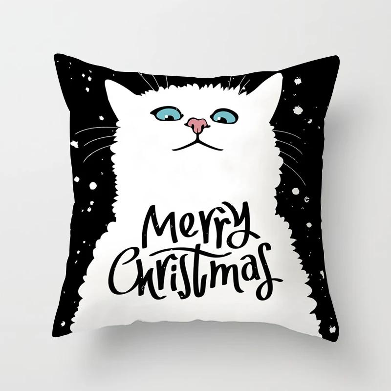 Funny Cute Black Lover Cat Pillowcase Cushion Cover 4545 Polyester Pillow Cover Sofa Car Home Decor Room Decoration