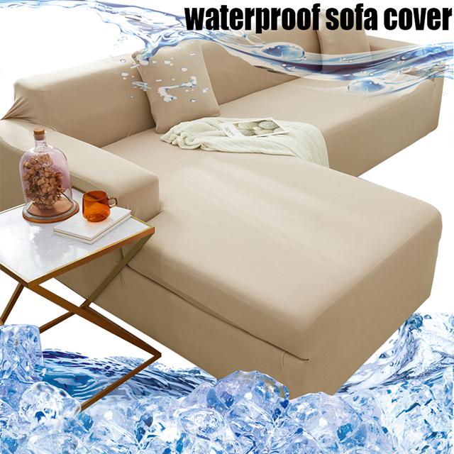 

Эластичный водонепроницаемый чехол для дивана, пыленепроницаемые однотонные чехлы, L-образный угловой чехол для дивана, отдельные чехлы для дивана, разрешено проживание с домашними животными 2 seater 140-185cm кремовый
