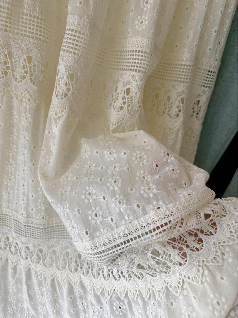 A-Linien Midi-Rock - Spitzenbestickt, Durchbrochenes Design, Frühling/Sommer Mode für Damen