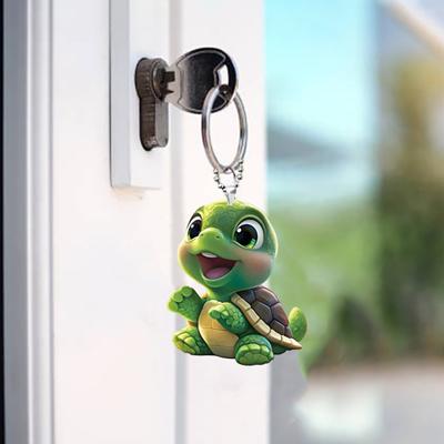 Přívěsek do auta Akrylová realistická želva s řetízkovým popruhem Lehký závěs na stromech Dveře Okna Stěny Taška přes rameno Školní taška Dekorace Přívěsek