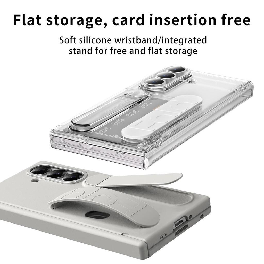 Etui do Samsung Z Fold7/6 ze stojakiem i paskiem na nadgarstek - Kompatybilne z Fold5/4