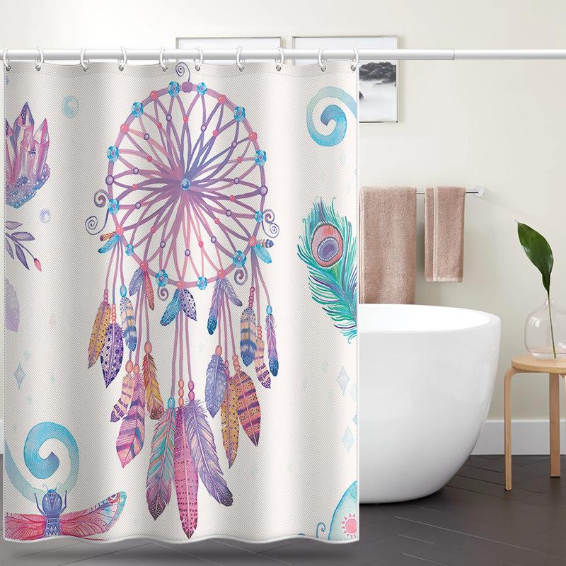 Bathroom Thickened Waterproof Curtain Mildew Proof Shower Curtain Shower Partition Curtain Shower Curtain Bathroom Curtain Free Perforation
