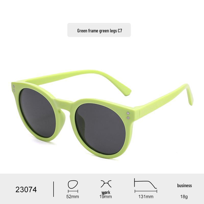Children's Polarized Retro Round Sunglasses - Soft Frame, Anti-UV Protection, Unisex.