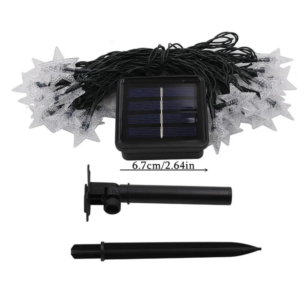 New 5/7/12M Solar Star String Lights Outdoor  Solar Powered Fairy Lights  Christmas Patio Garden Yard Porch Wedding Decor
