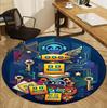 Geometry Dash Pattern Round Rug, Indoor/Outdoor Mat, for Picnic, Gameroom, Bedroom, Office, Living Room, Home Decor Carpet, Birthday Gift