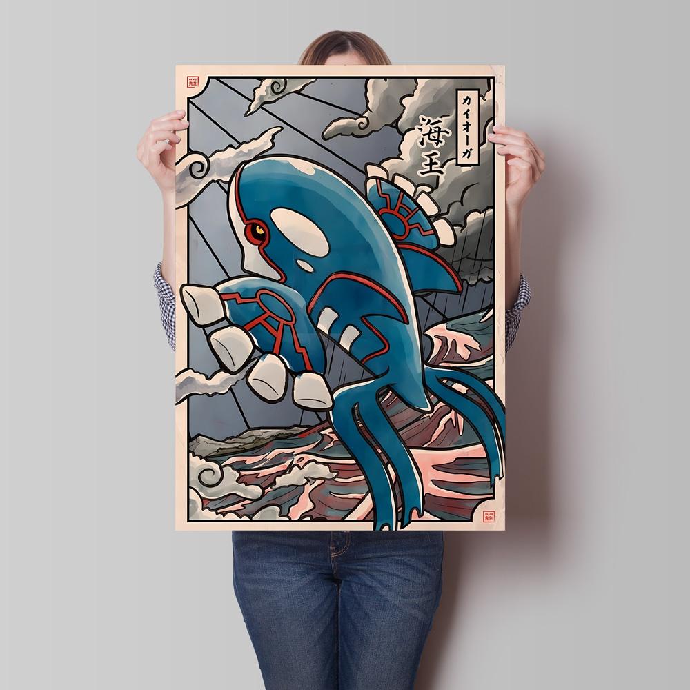 Retro Canvas Poster Prints Pokemon Gengar Blastoise Cartoon Character Picture Wall Art Home Children's Bedroom Decor Gifts