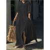 QICED Fashion Autumn Winter Long Sleeve Solid Color Print Casual Dresses
