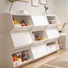 Display Cabinet Storage Bookcase Toy Storage Box Bedside Cabinet Household Doors Durable Organization Solution for Home Office