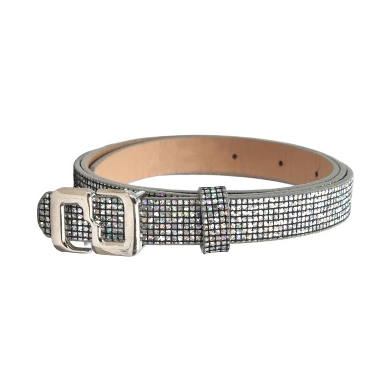 Stylish Thin Waistband For Women With Sequins High Quality PU Belt Multiple Colors Daily Wear