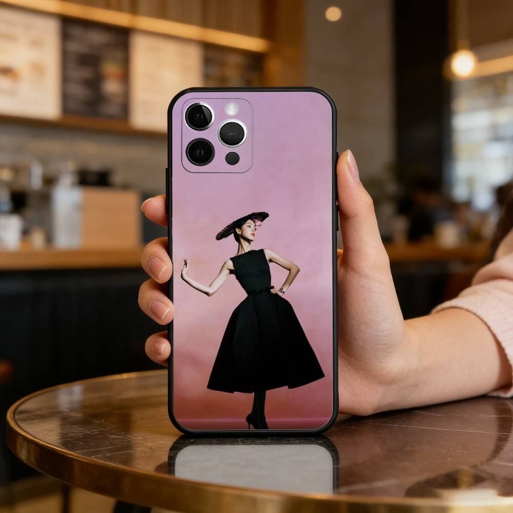 Chinese A-Actress Chen Duling Soft Silicone Black Cover,Phone Case For iPhone 17,16,15,14,13,12,11 Plus,Pro Max,XS