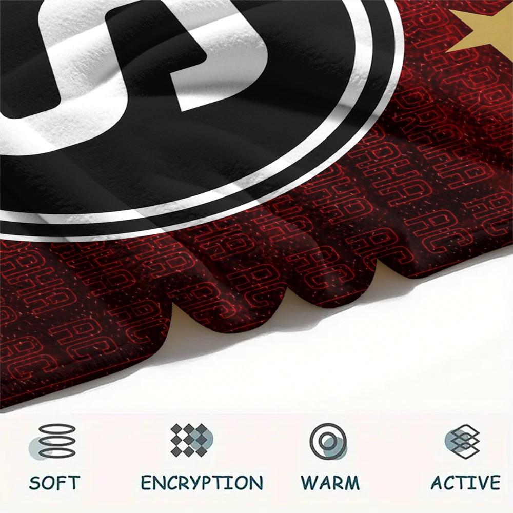 Sparta Prague Football Emblem,pattern Flannel Blanket, High quality Comfortable for All Seasons, Home Decor, Warmth and Comfort, Perfect for Gifts.