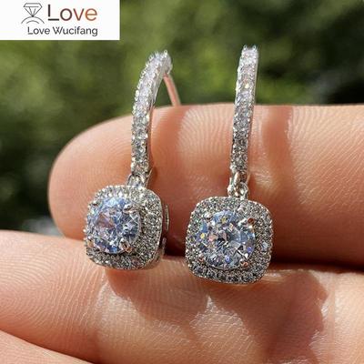 Fashionable Design Drop Earrings for Women Shiny Zirconia Dangle Earrings for Wedding Ceremony Anniversary Gift Jewelry