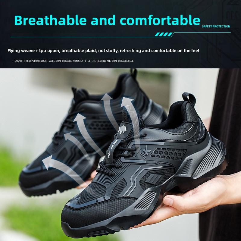 Men's Safety Shoes Steel Toe Soft Soled Women Male Sneakers Lightweight Fashion Working Footwears Protection Anti Smashing