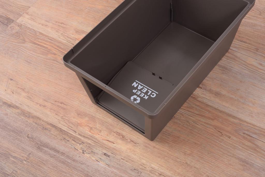 Azumaya-kk LFS-761BR Trash Can with Lid, Brown, W28 X D45 X H67cm