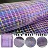 91cm Colorful Plaid Printing Nylon Mesh Fabric Wedding Dress Stage Performance Suit DIY Sewing Bag Handbag Handmade Cloth