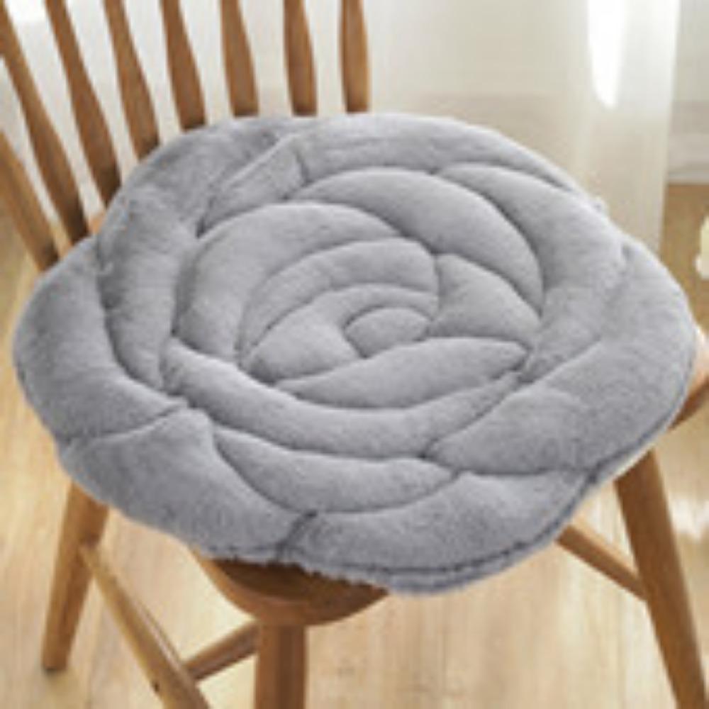 Winter Fluffy Rose Quilted Chair Cushion Thickened Office Home Dining Seat Pad Tatami Floor Mat