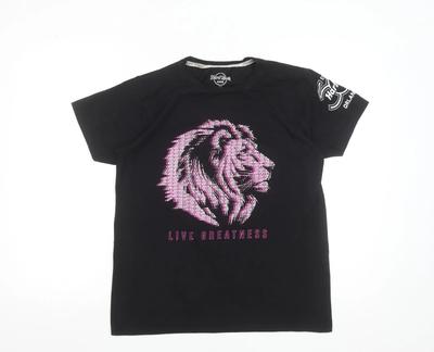 Hard Rock Cafe Men's Black Cotton Lion Graphic T-Shirt Size M