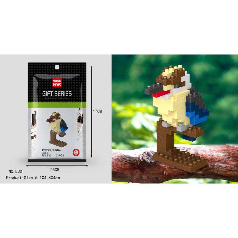 Kids Toy Mini Building Blocks Micro Bricks Eagle Moose Dog Cat Bird Animals 3D Model Bag Gifts Educational Toys For Children