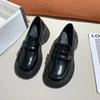Fashion Round Toe Shoes for Women Platform with Medium Heels Woman Pumps Loafers Luxury Brand Chic Point Discount Slip on Spring Fashion