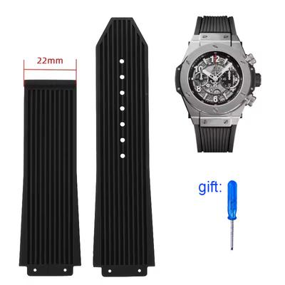 26*19mm Silicone Rubber Watch Band For Hublot BIG BANG Black Blue Men's Watch Band Tool Waterproof and Sweatproof Bracelet