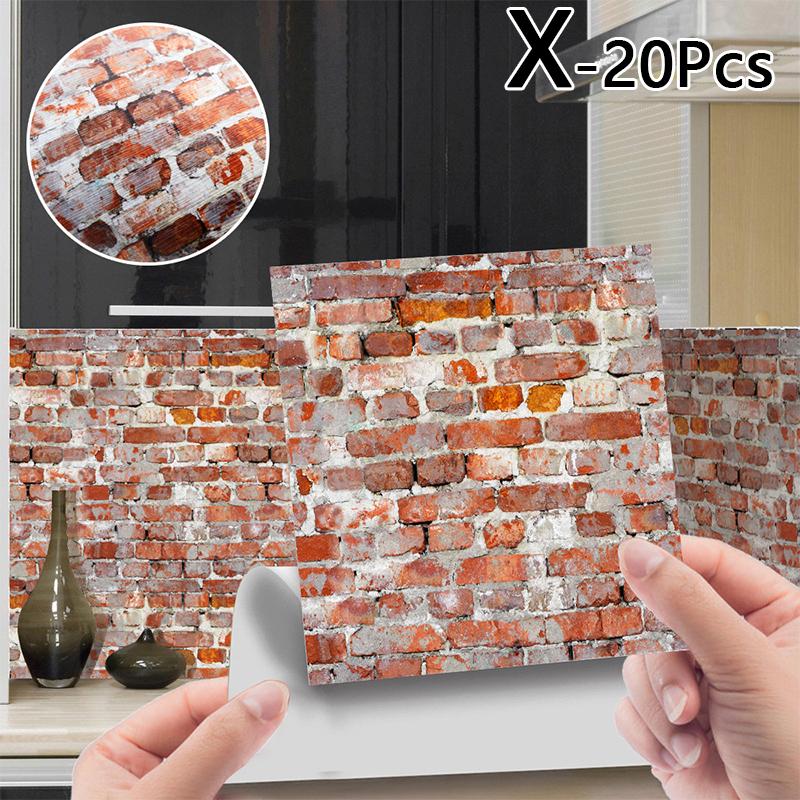 

20 шт. 10*10 см обои под дерево ПВХ самоклеящиеся наклейки на стену водонепроницаемые украшения дома X