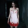 Haunted Bride Halloween Costume Set Gothic Wedding Attire with Bouquet And Crown Zombie Dress Up Accessories for Parties Events