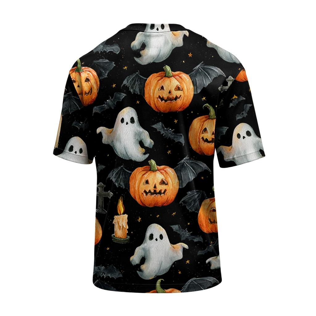 Men's Casual Short Sleeve T Shirt Lightweight Breathable Crew Neck Halloween Print Tee Suitable for Everyday Wear and Outdoor Activities